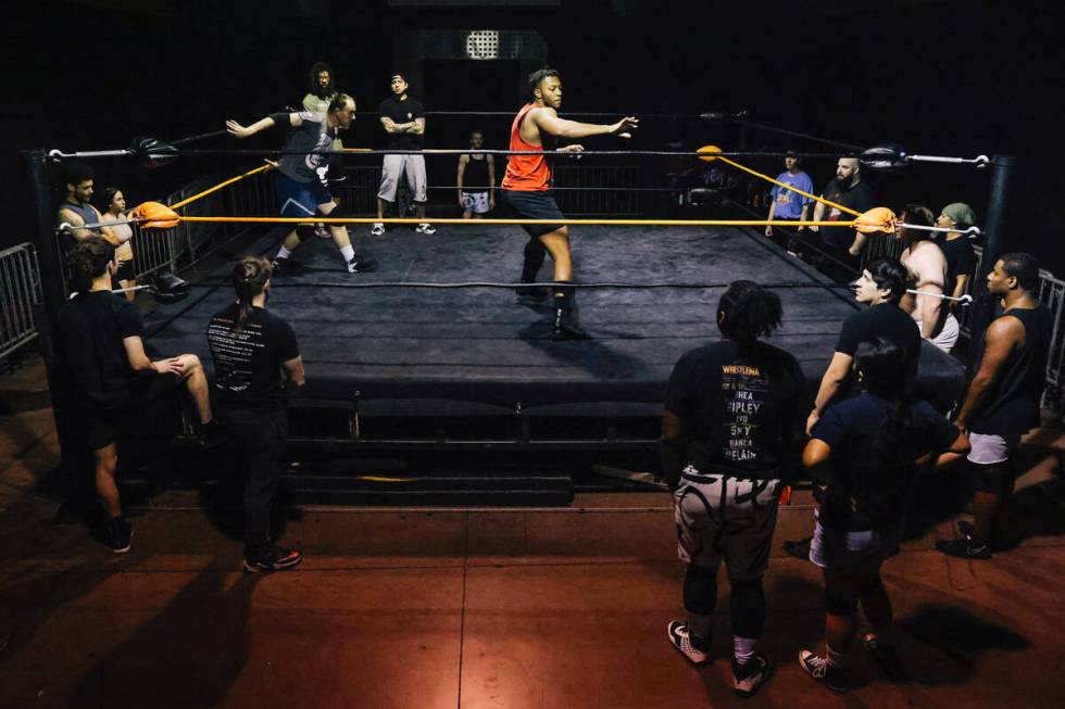 Wrestlers participate in a practice at Future Stars of Wrestling Wednesday, March 4, 2026, in L ...