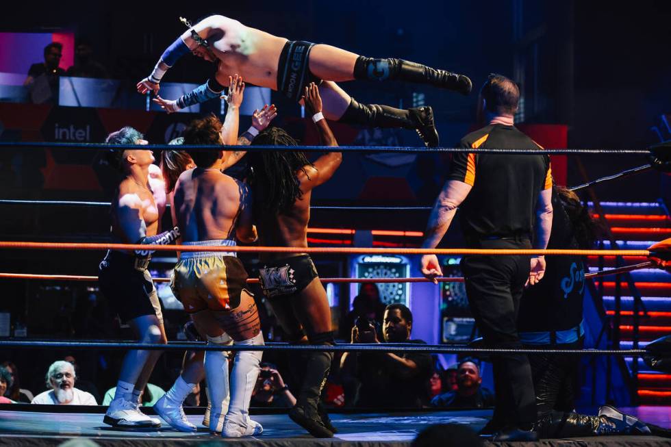 A Future Stars of Wrestling match is underway at the Luxor Sunday, March 29, 2026, in Las Vegas ...