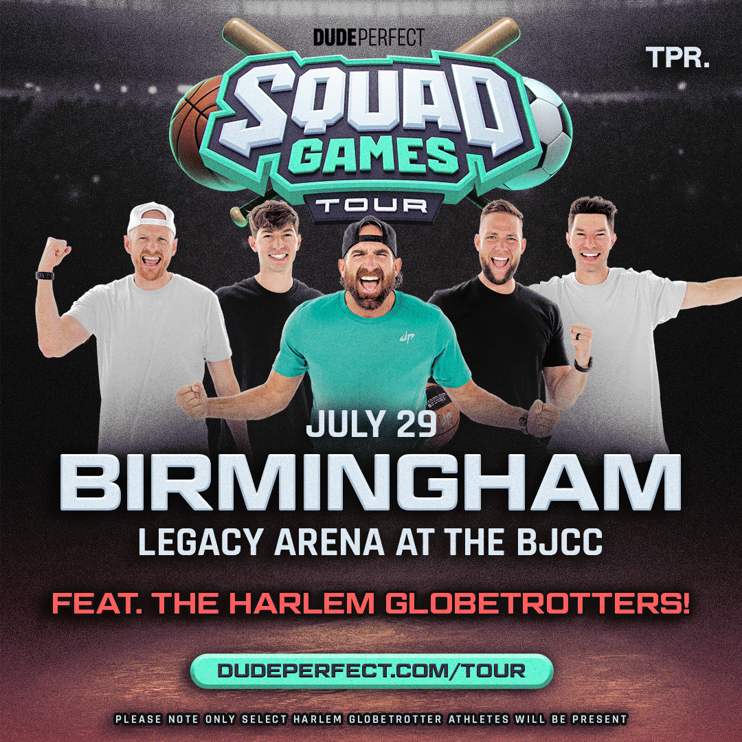 The Dude Perfect Squad Games Tour 2026 is fun for the whole family. (BJCC)