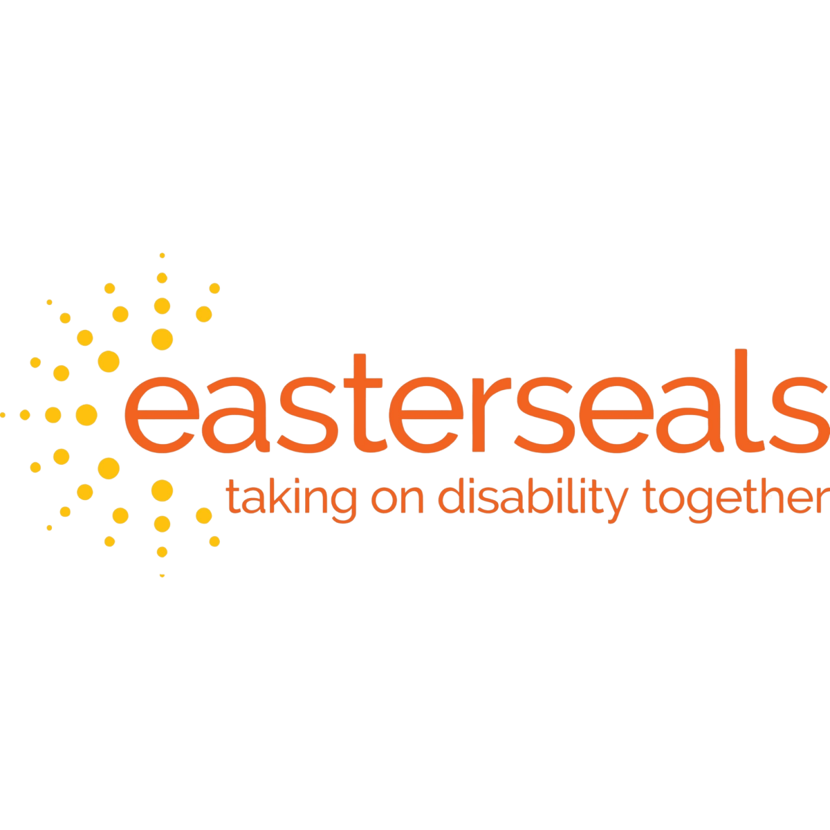 Easterseals logo in orange sanserif font