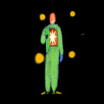 This is an illustration of a person appearing to open a door to his chest, allowing a star to peek out.