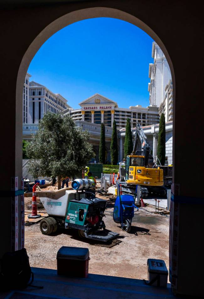 An entrance will be located outside near the Caesars porte cochere as construction continues on ...
