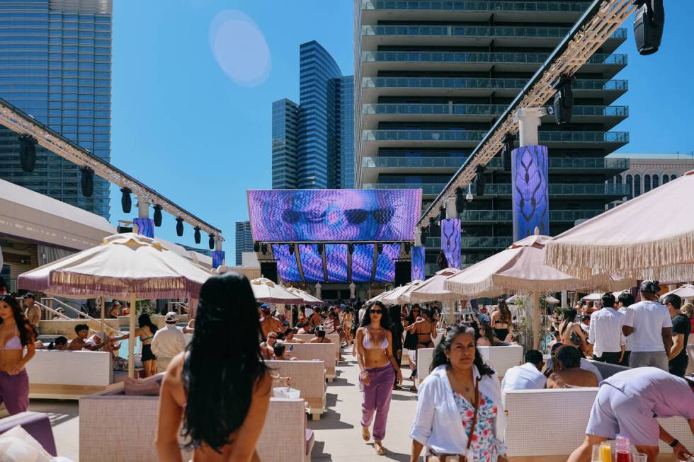 Scenes from the Marquee Dayclub on Saturday, April 11, 2026, at The Cosmopolitan. (Liv Paggiari ...