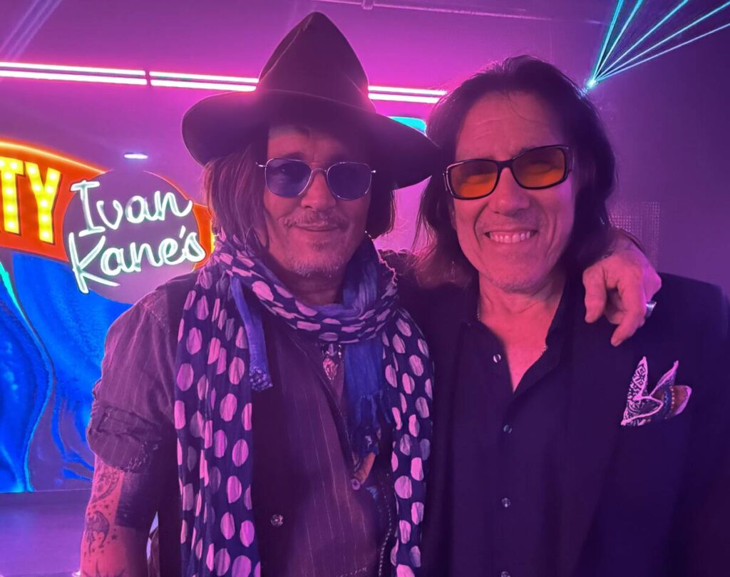 Johnny Depp and Ivan Kane are shown at Depp's quasi-private tour of Forty Deuce at Mandalay Pla ...