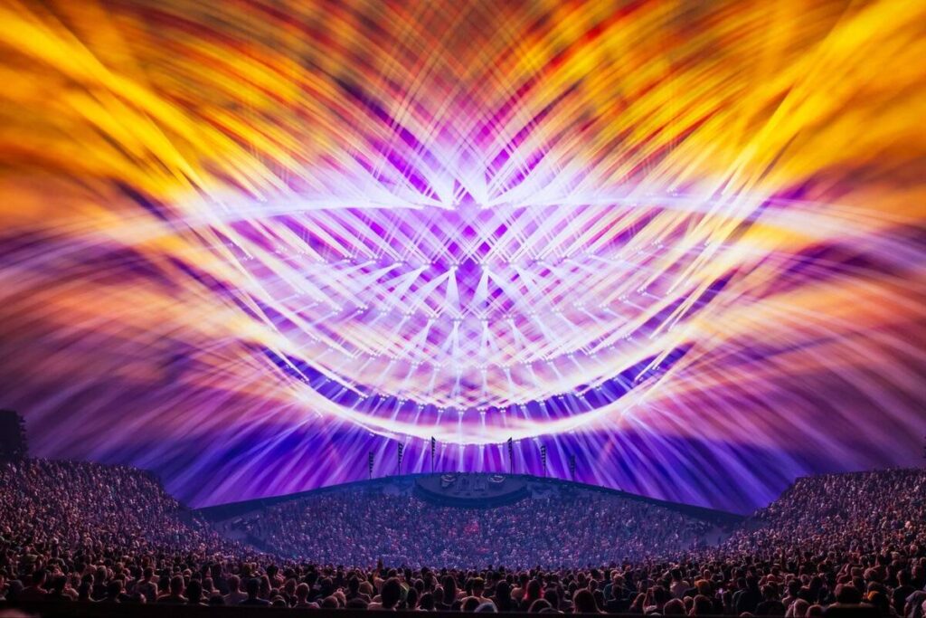 A scene from Phish's ongoing residency at Sphere in Las Vegas is shown on Thursday, April 16, 2 ...