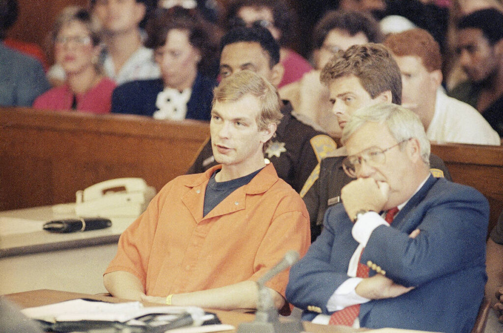 Jeffrey Dahmer, an accused serial killer in the area of Milwaukee, Wisconsin is shown in 1991. ...
