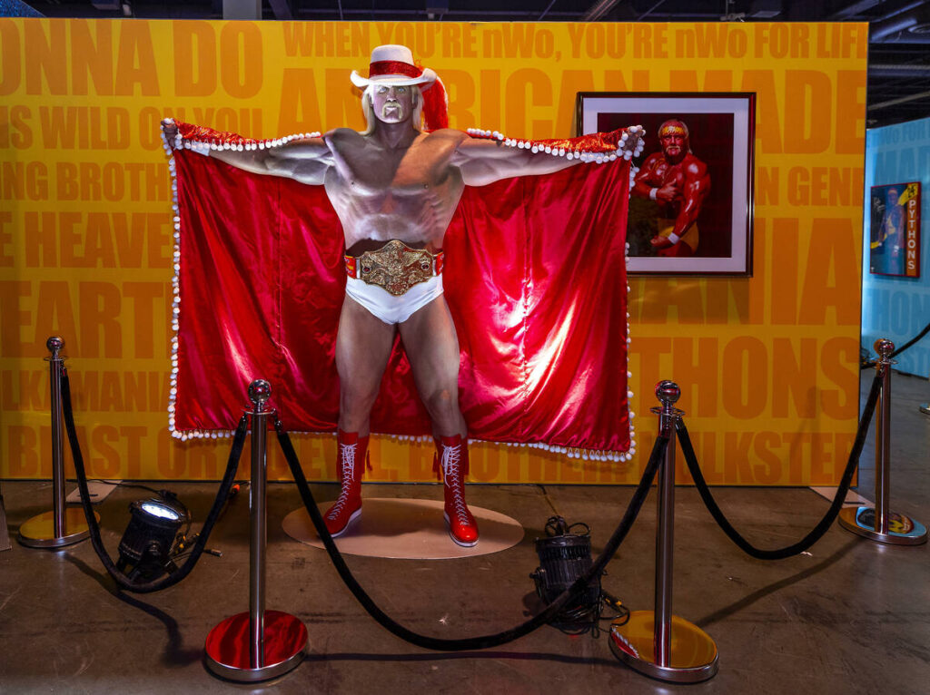 A life-sized Hulk Hogan replica is apart of a display for him within WWE World at the Las Vegas ...