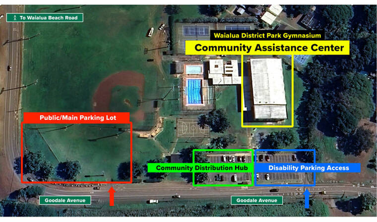 COURTESY CITY AND COUNTY OF HONOLULU
                                Starting Friday, operations at the Waialua Community Assistance Center and the Sugar Mill Distribution Hub will move to Waialua District Park.