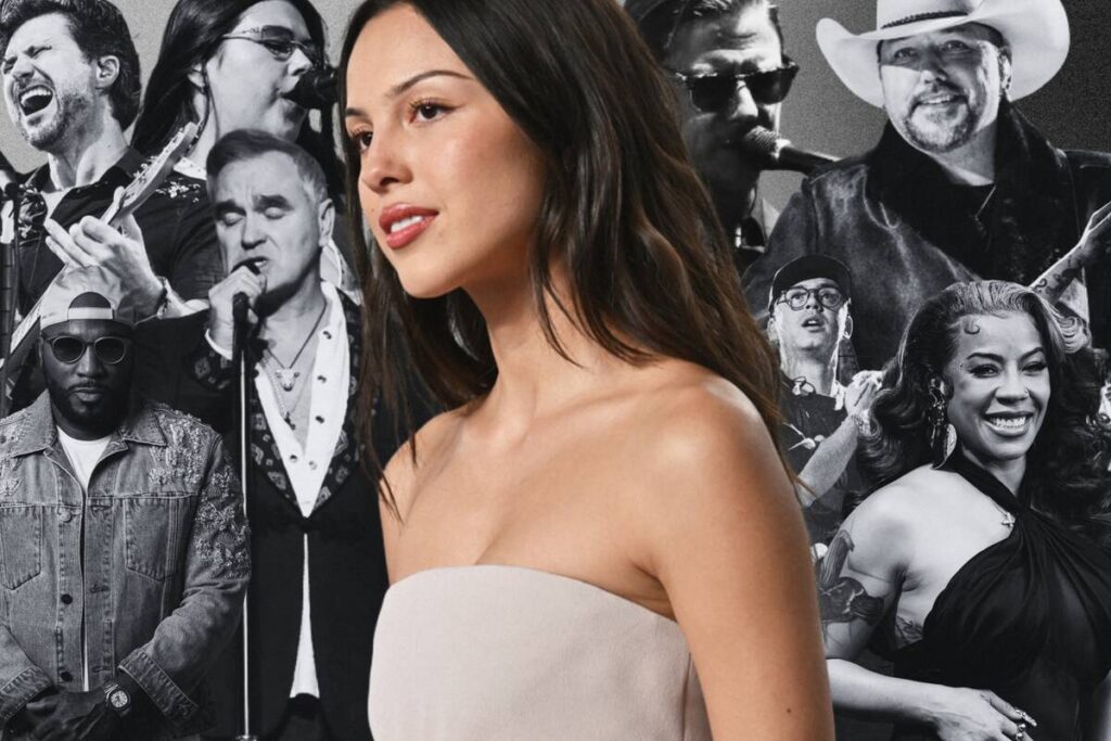 Olivia Rodrigo (center), along with Old Dominion, Gigi Perez, Interpol, Jason Aldean, Taking Ba ...
