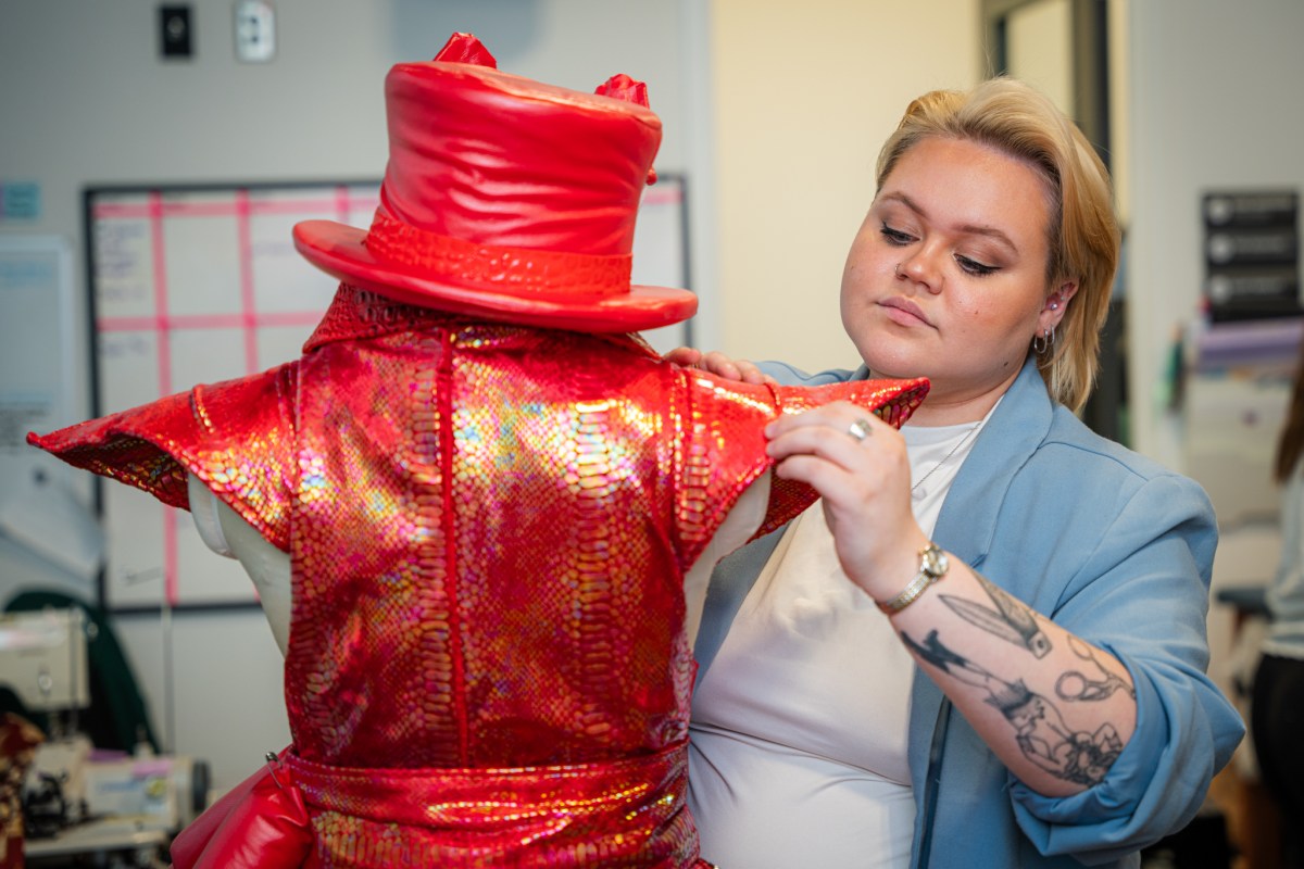 Red Mountain Theatre The Little Mermaid, making Sebastian's costume