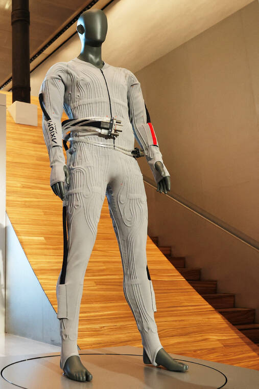 REUTERS/HEATHER KHALIFA
                                The inner-layer liquid cooling and ventilation garment designed by Prada and Axiom Space is unveiled at a press event in New York City.