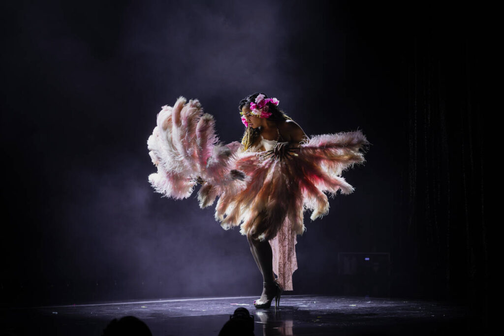 Poison Ivory, who won Miss Exotic World in 2016, performs during the Titans & Icons of Teas ...