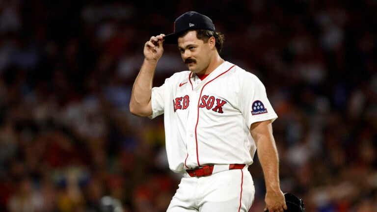 Boston Red Sox pitcher Payton Tolle (70) walks off the mound during the sixth inning at Fenway Park on June 3, 2026 in Boston.