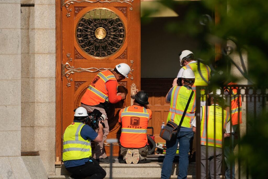 The famous doors of the Salt Lake Temple are back, ahead of 2027 reopening