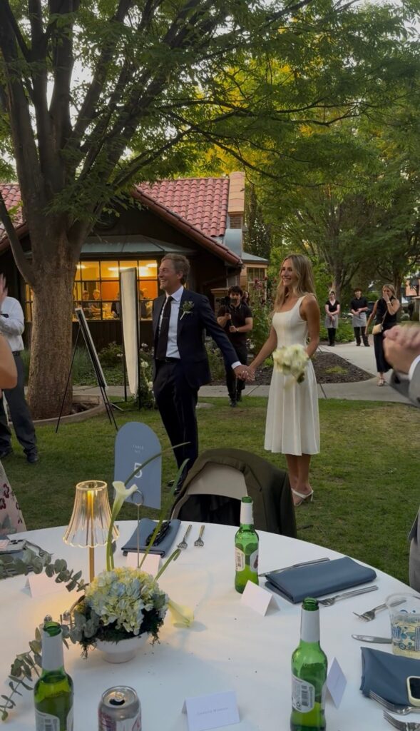 This Utah couple got hitched but not without a hitch as a fire forced the wedding party to flee