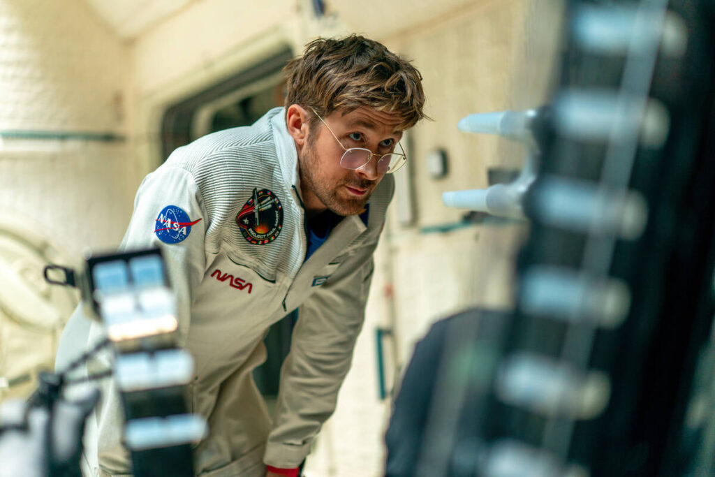 This image released by Amazon MGM Studios shows Ryan Gosling in a scene from "Project Hail ...