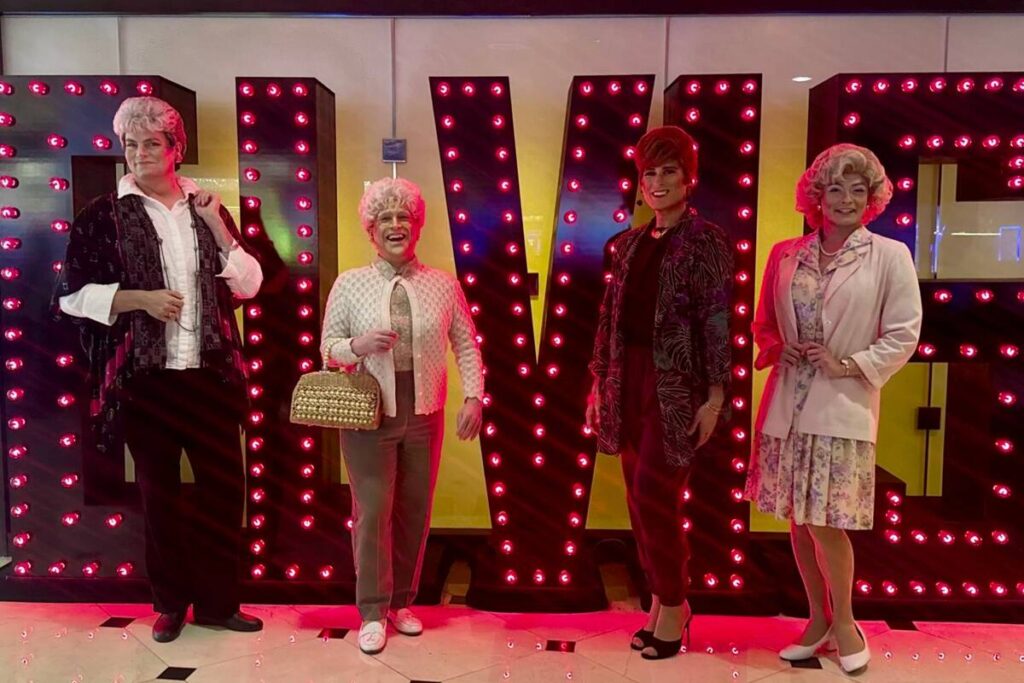 Chris Davis as Dorothy, Chris Kamm as Sophia, Vince Kelley as Blanche and Adam Graber as Rose o ...