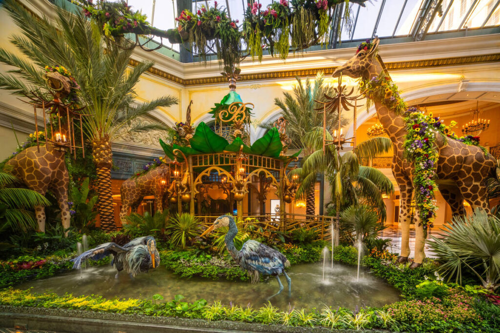 "Paradise" brings the beauty of the jungle to life in Bellagio's latest display, up now through ...