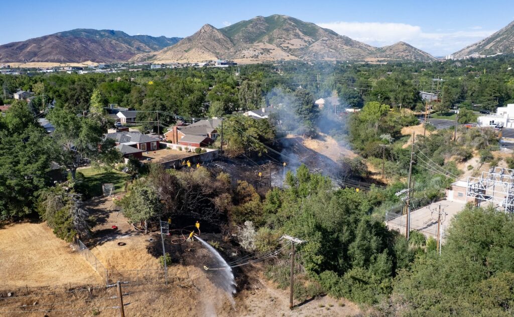 2-alarm fire in Sugar House neighborhood possibly threatens structures