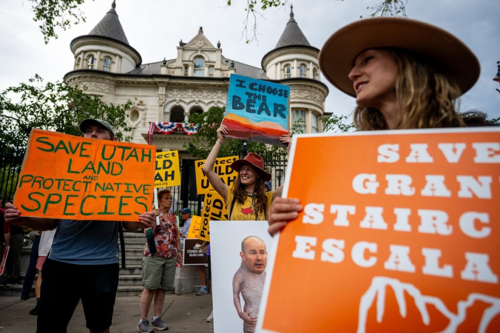 Utahns protest Trump's slashing of national monuments