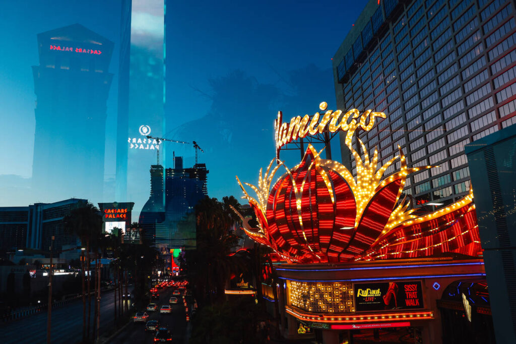 The Flamingo hotel-casino is seen on Thursday, May 28, 2026, on the Las Vegas Strip. (Madeline ...