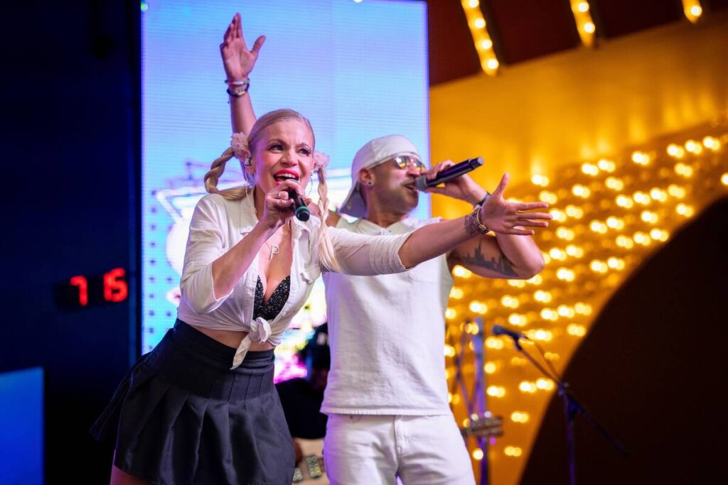 Paige Strafella and Justin Rodriguez of Vegas cover band 90's Station bring the party to "90s H ...