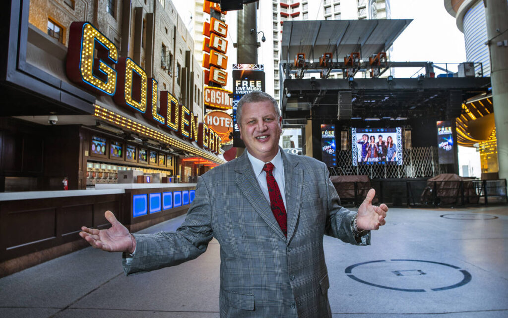 CEO Derek Stevens talks about the history and his ownership of the Golden Gate hotel-casino on ...