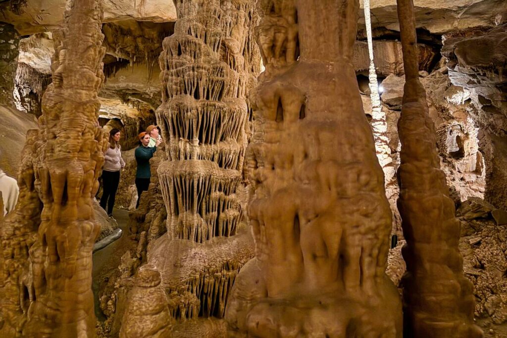 Visitors tour Lehman Caves in Great Basin National Park, near Baker, Nevada, on Sunday, July 12 ...