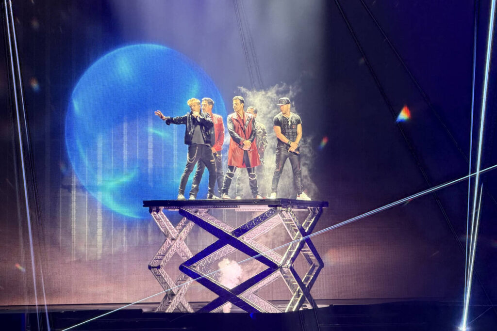 New Kids on the Block are shown at Dolby Live at Park MGM on Saturday, July 4, 2026. The show w ...