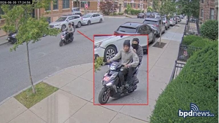 Police looking for tandem moped riders after shots fired in Roxbury