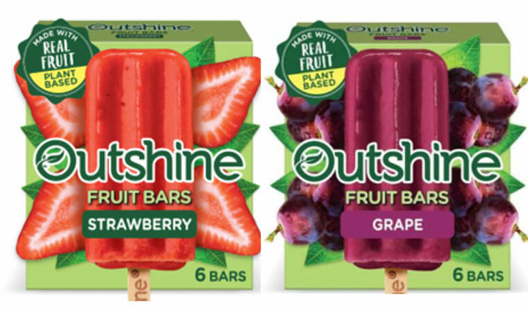COURTESY FDA
                                Dreyers Grand Ice Cream Inc. issued the recall for the 6-count, 2.5-ounce packages of strawberry, watermelon, grape, black cherry, and tangerine fruit bars. The recall also includes the 24-count, 2.5-ounce packages of variety pack fruit bars.