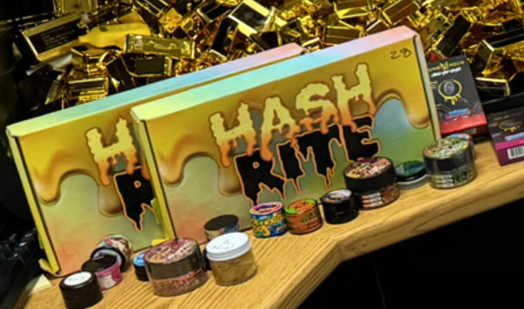 COURTESY HPD
                                Photos released by HPD show mushrooms and hash and other unidentified drugs in liquid form packaged for sale.