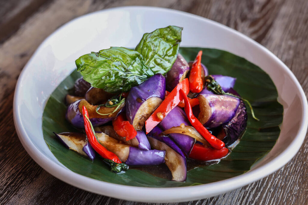 Spicy eggplant from Nittaya's Secret Kitchen in Summerlin. The restaurant is opening a second l ...