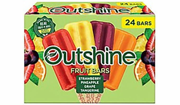 COURTESY FDA
                                Dreyers Grand Ice Cream Inc. issued the recall for the 6-count, 2.5-ounce packages of strawberry, watermelon, grape, black cherry, and tangerine fruit bars. The recall also includes the 24-count, 2.5-ounce packages of variety pack fruit bars.
