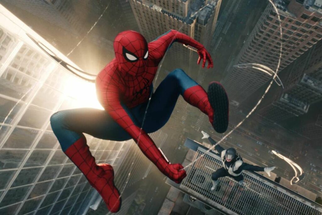 Spider-Man and Boomerang in "Spider-Man: Brand New Day." (Sony Pictures/TNS)