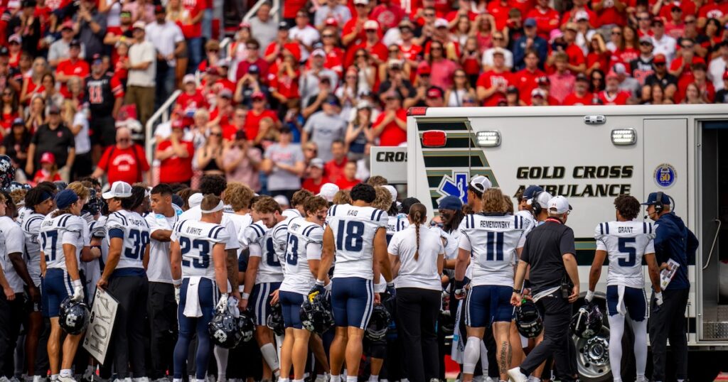 Utah State linebacker Harrison Taggart gives positive update after leaving Utah game in an ambulance