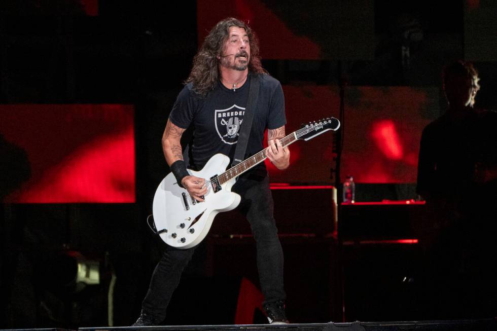 Dave Grohl of the Foo Fighters performs at Festival d'été de Québec on Saturday, July 8, 202 ...