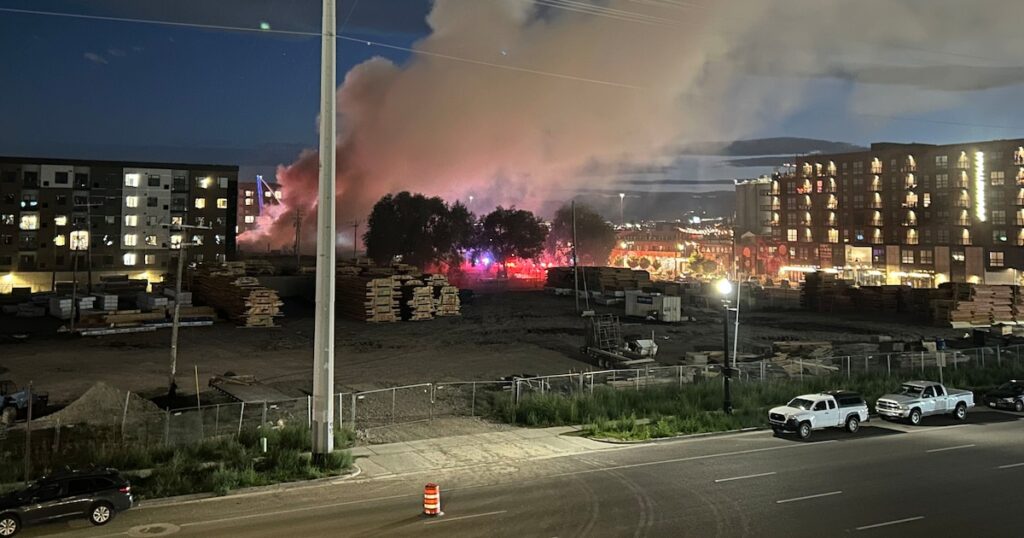 Fire sends up plume of black smoke from Granary District near downtown SLC