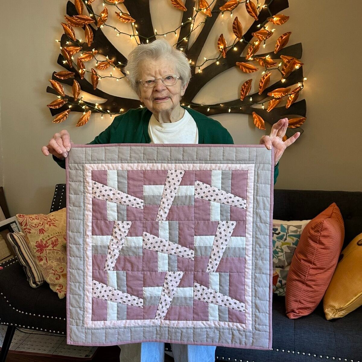 See how 270+ artists make Kentuck Festival a success + how to grab your tickets—Oct. 17 + 18, 2026 4 Hallie O'Kelley with 2026 Festival Quilt-BLADES