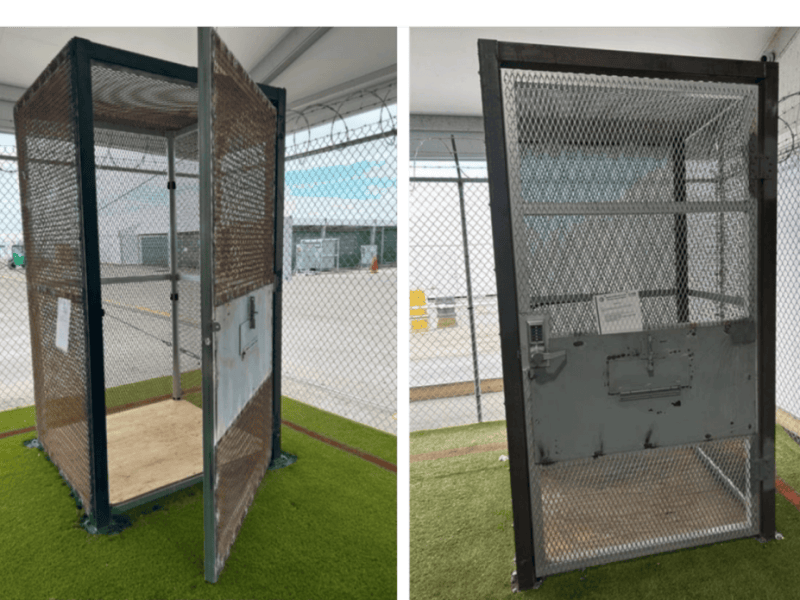 ‘Alligator Alcatraz’ detainees were held in cages the size of a phone booth
